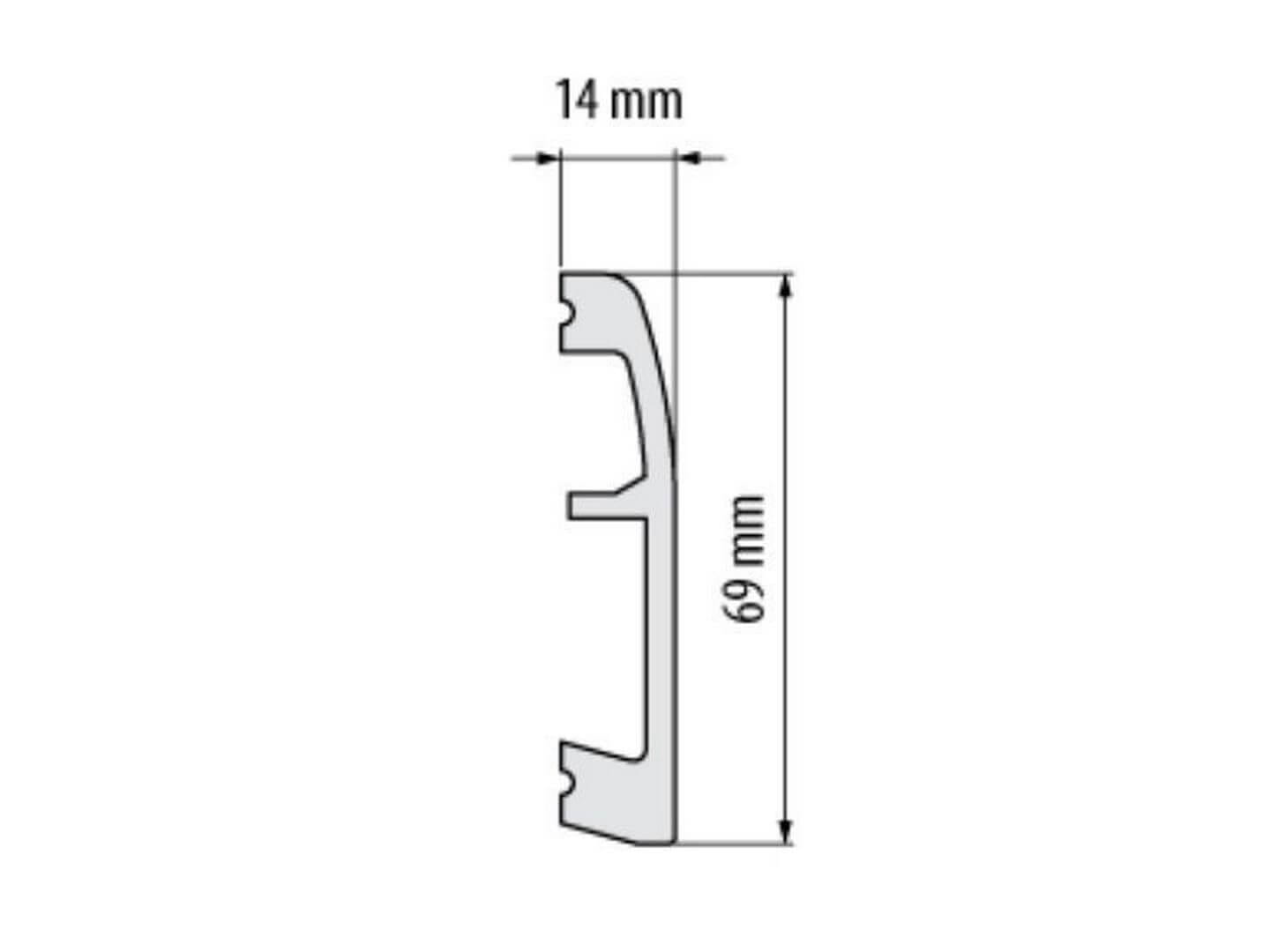 Listwa podłogowa malowana aluminium LPC-06A Creativa wys. 6,9cm