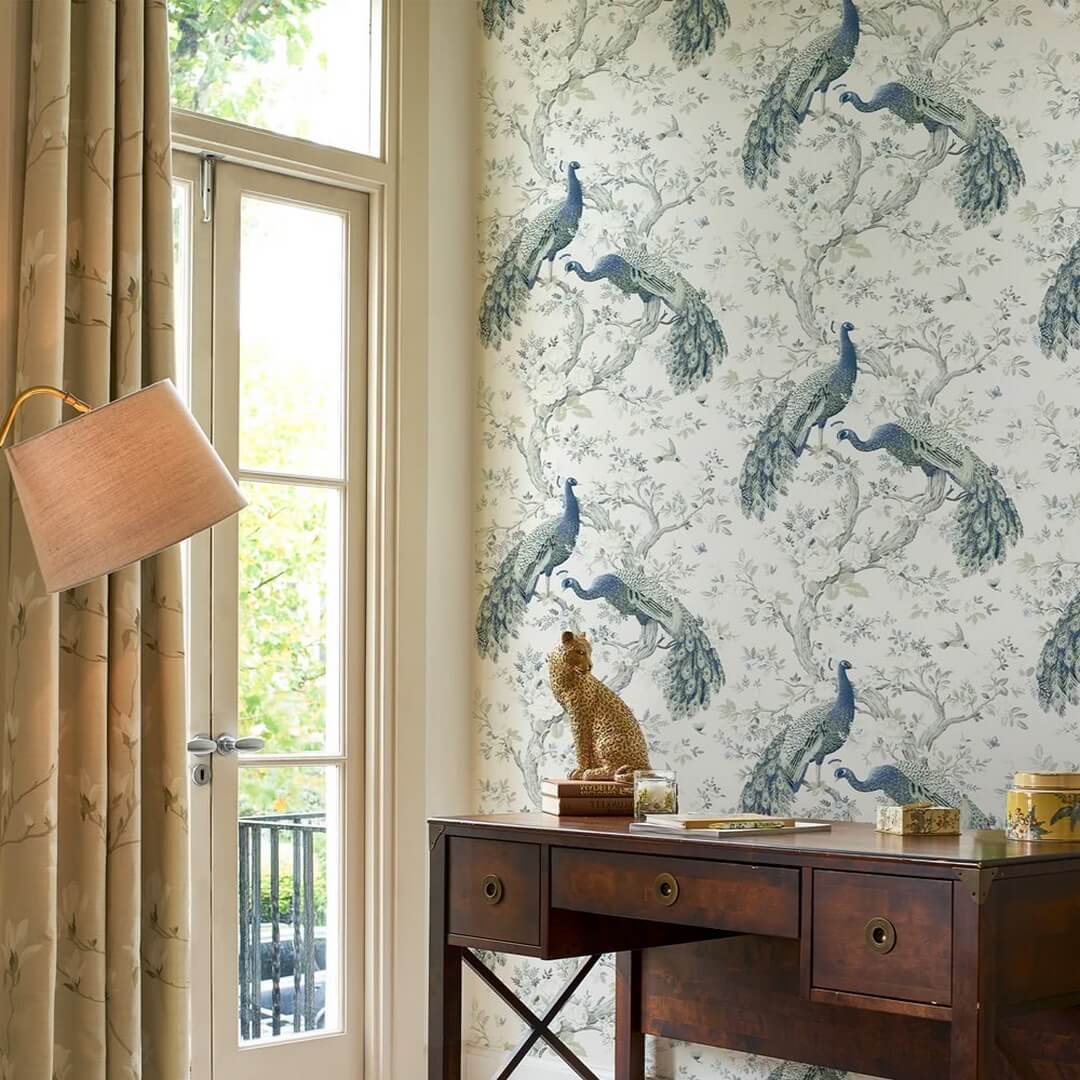 Tapeta rośliny i pawie Laura Ashley 113397 Belvedere Volume I