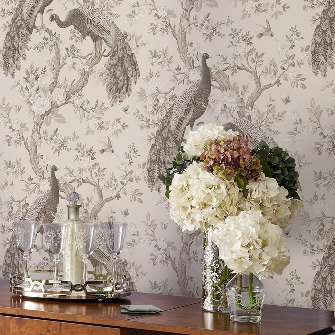 Tapeta rośliny i pawie Laura Ashley 113399 Belvedere Volume I