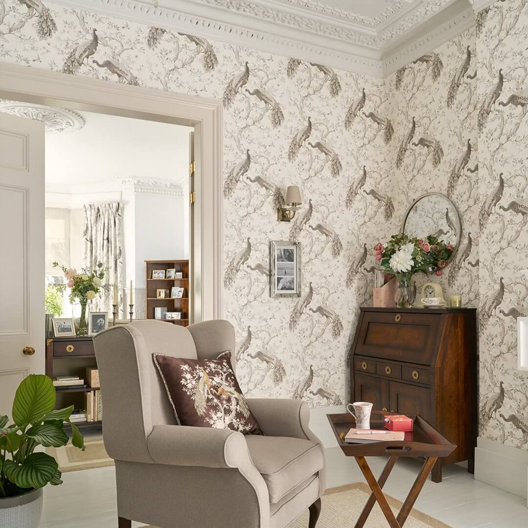Tapeta rośliny i pawie Laura Ashley 113399 Belvedere Volume I