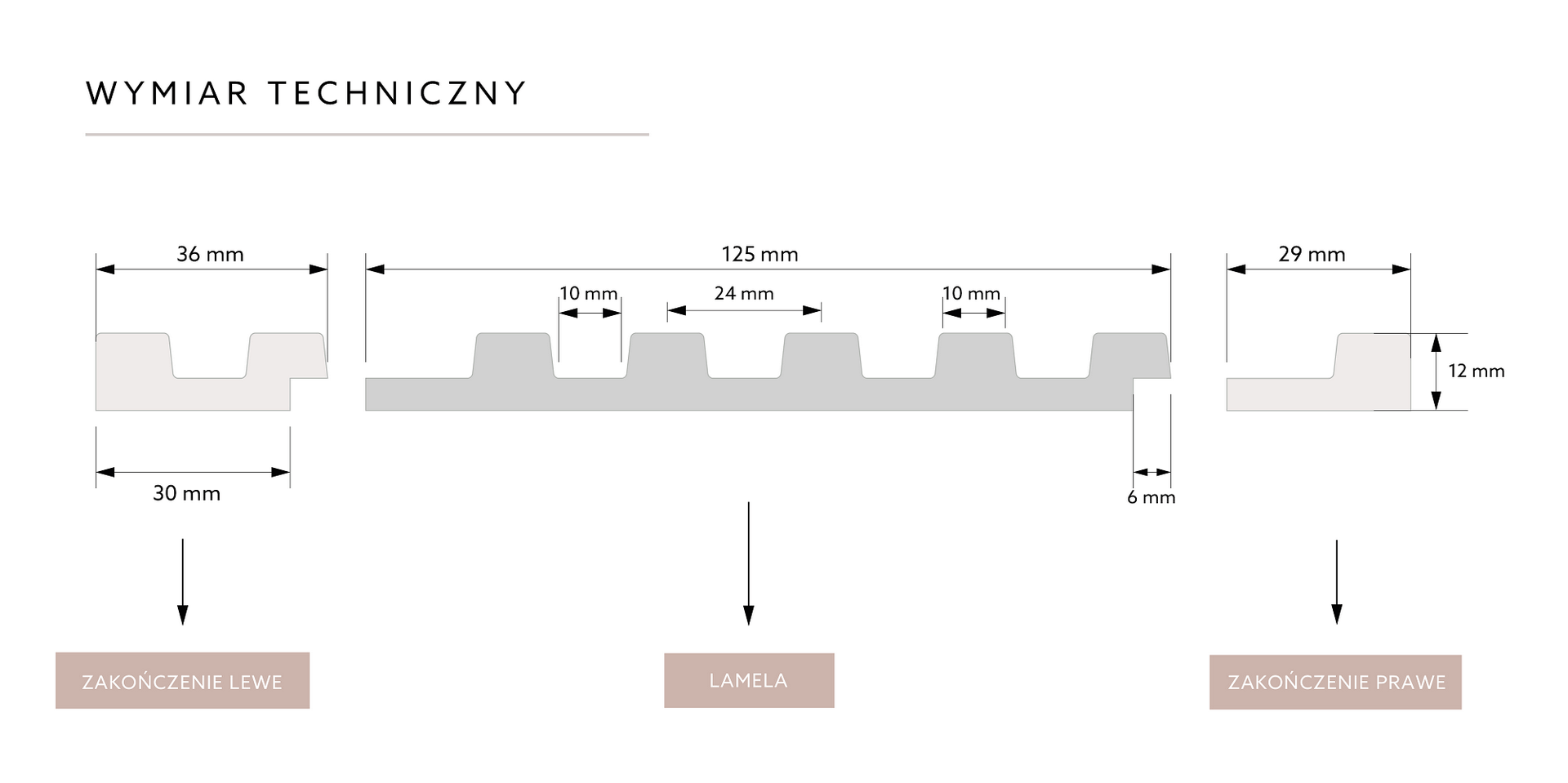 Zakończenie prawe lameli dąb ciemny L0104R Stretto Lamelli Mardom Decor