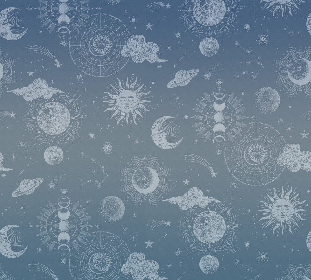 Fototapeta kosmos Rebel Walls R18433 In the Sky Blue Wonder World