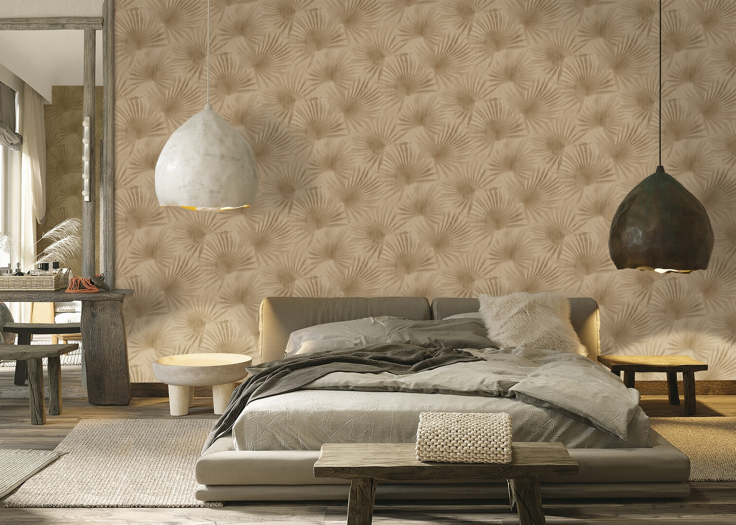 Tapeta palmowe liście Decori & Decori 72910 Zen - 106cm szer.