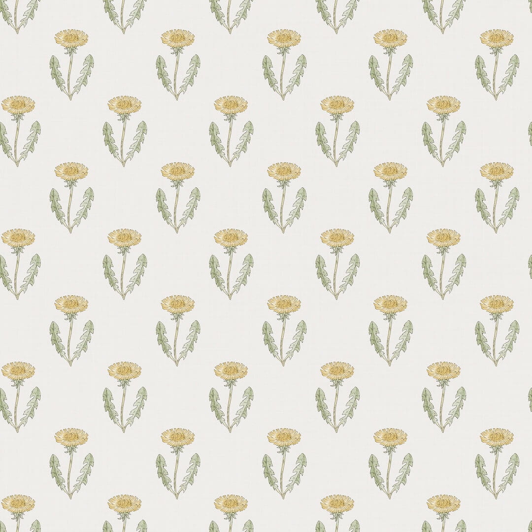 Tapeta kwiaty mlecze Sandberg S10137 Maskrosen Spring Green Huset i Solen