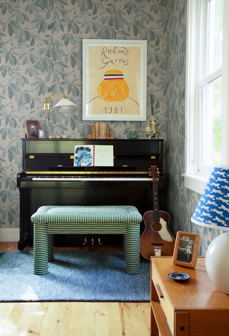 Tapeta liście Sandberg S10145 Kersti Soft Blue Huset i Solen