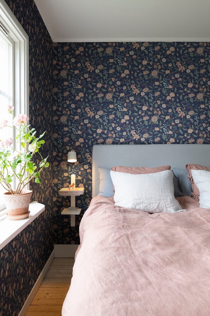 Tapeta roślinna Sandberg S10167 Till Karin Midnight Blue Huset i Solen