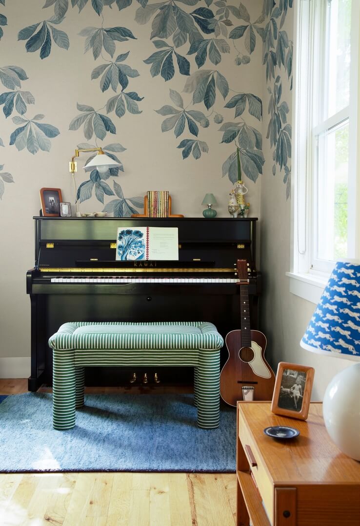 Fototapeta liście Sandberg S10172 Kastanjen Soft Blue Huset i Solen