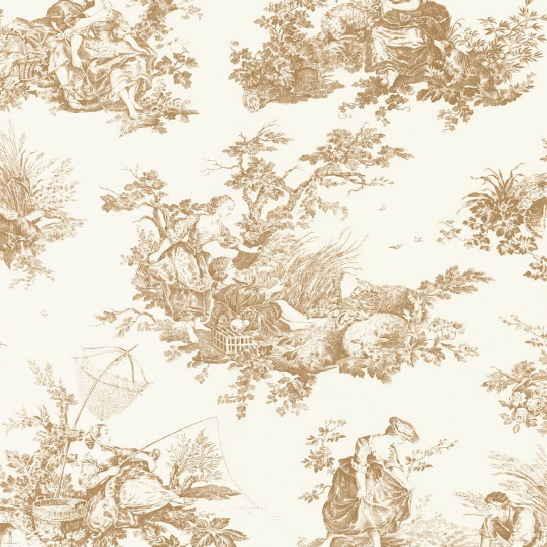 Tapeta scenki rodzajowe Casadeco LBTJ 87911318 Scene D'été Les Belles Toiles de Jouy