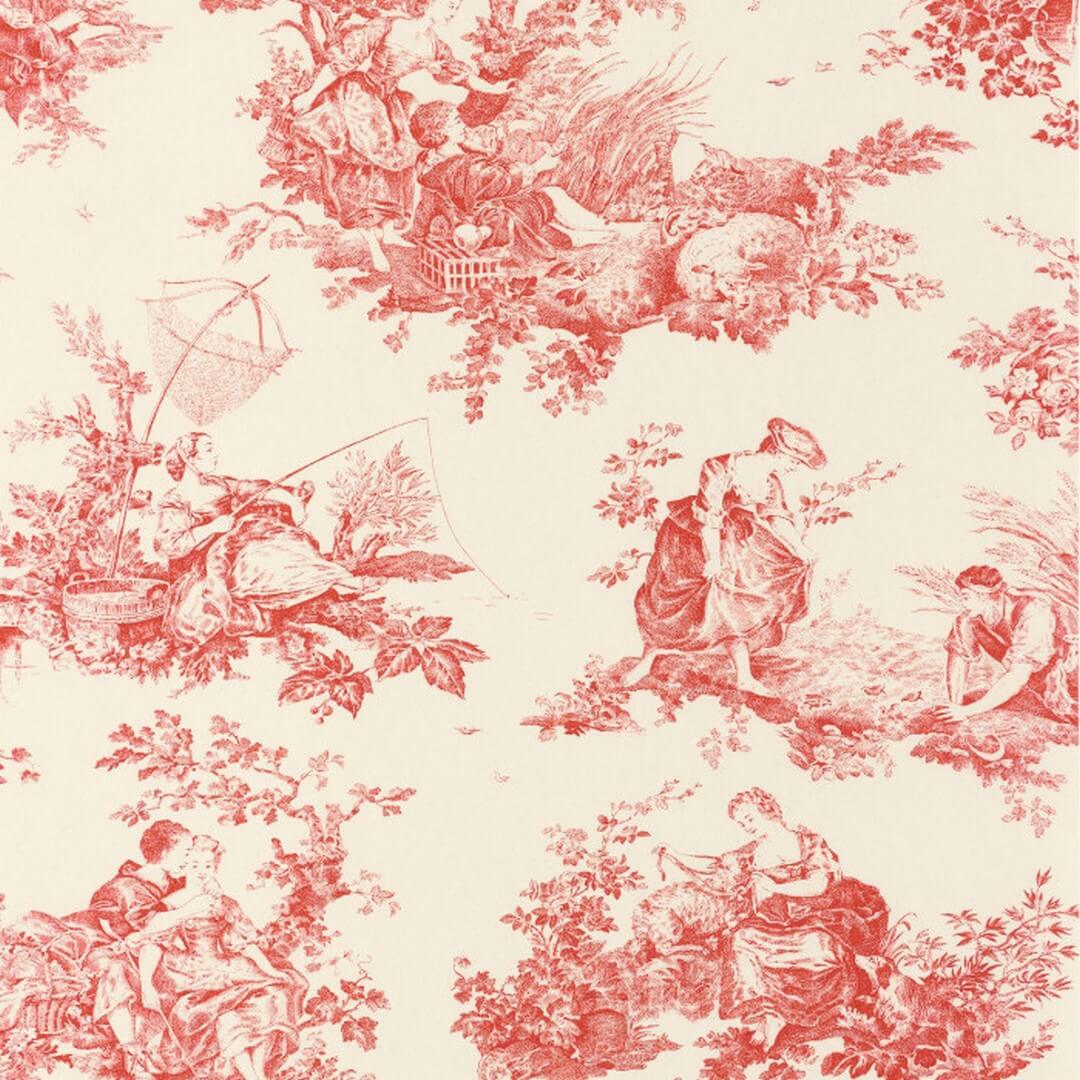 Tapeta scenki rodzajowe Casadeco LBTJ 87918201 Scene D'été Les Belles Toiles de Jouy