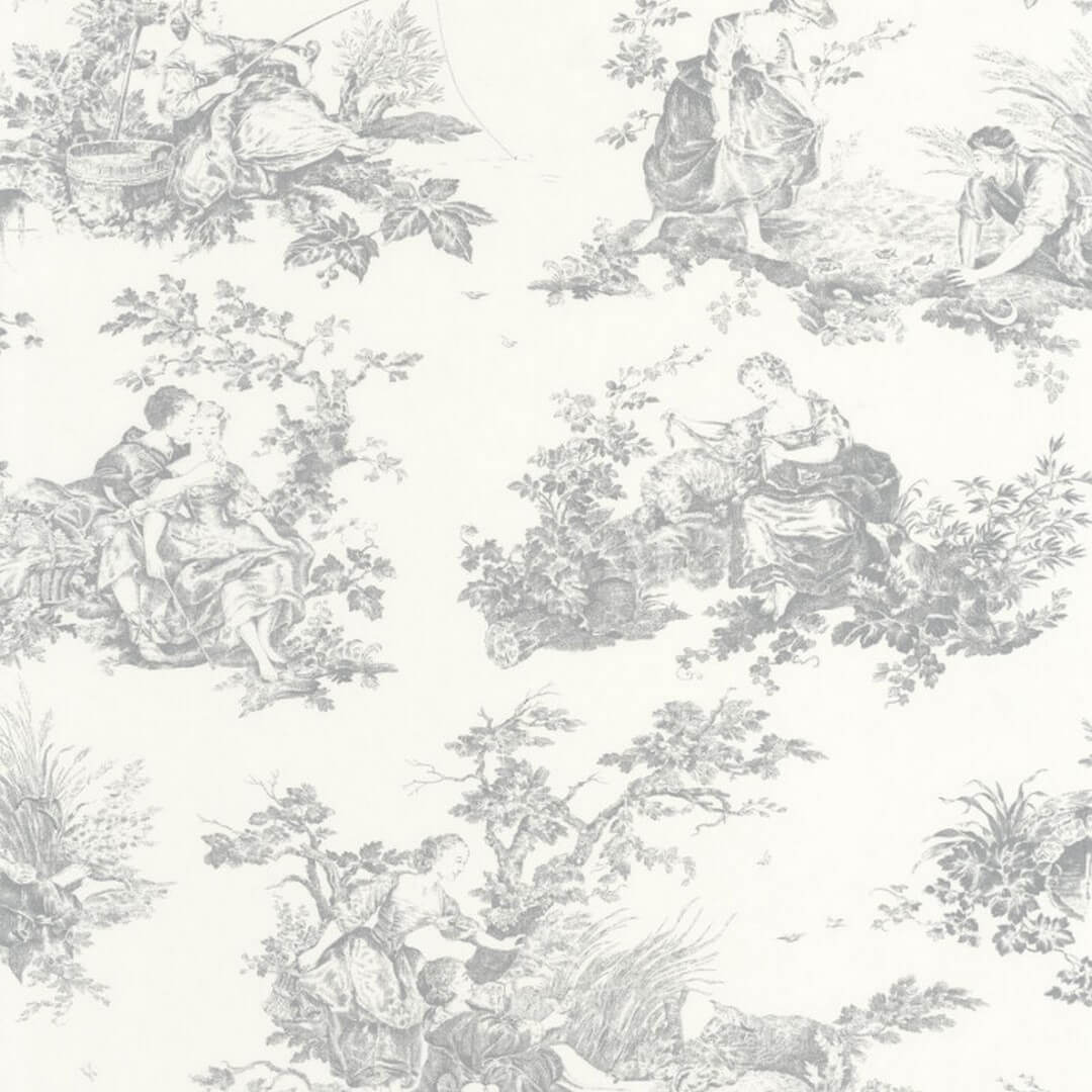 Tapeta scenki rodzajowe Casadeco LBTJ 87919103 Scene D'été Les Belles Toiles de Jouy