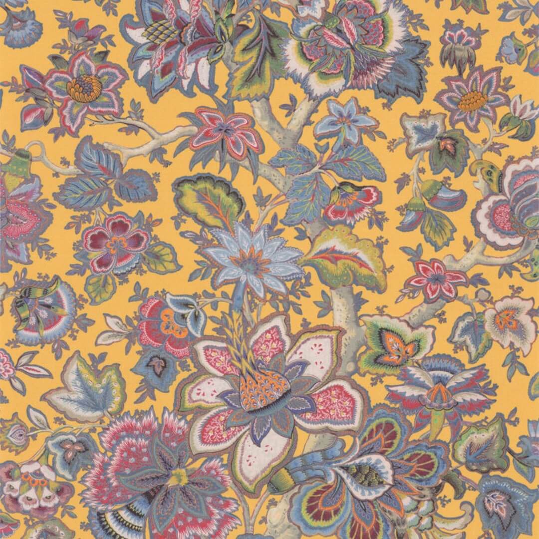 Tapeta roślinna Jacobean Casadeco LBTJ 87942407 Provence Les Belles Toiles de Jouy