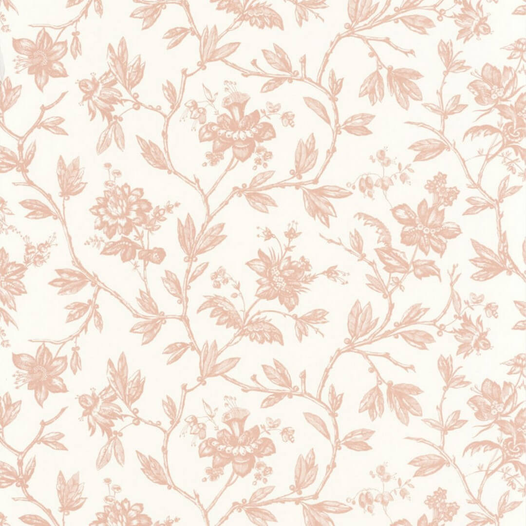 Tapeta kwiatowe pnącza róży Casadeco LBTJ 87964122 Rosa Les Belles Toiles de Jouy