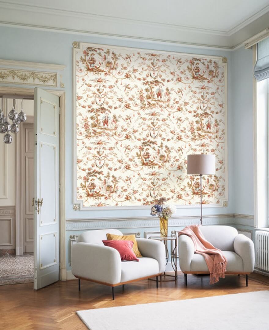 Tapeta Toile de Jouy Casadeco LBTJ 87973476 L'orangerie Les Belles Toiles de Jouy