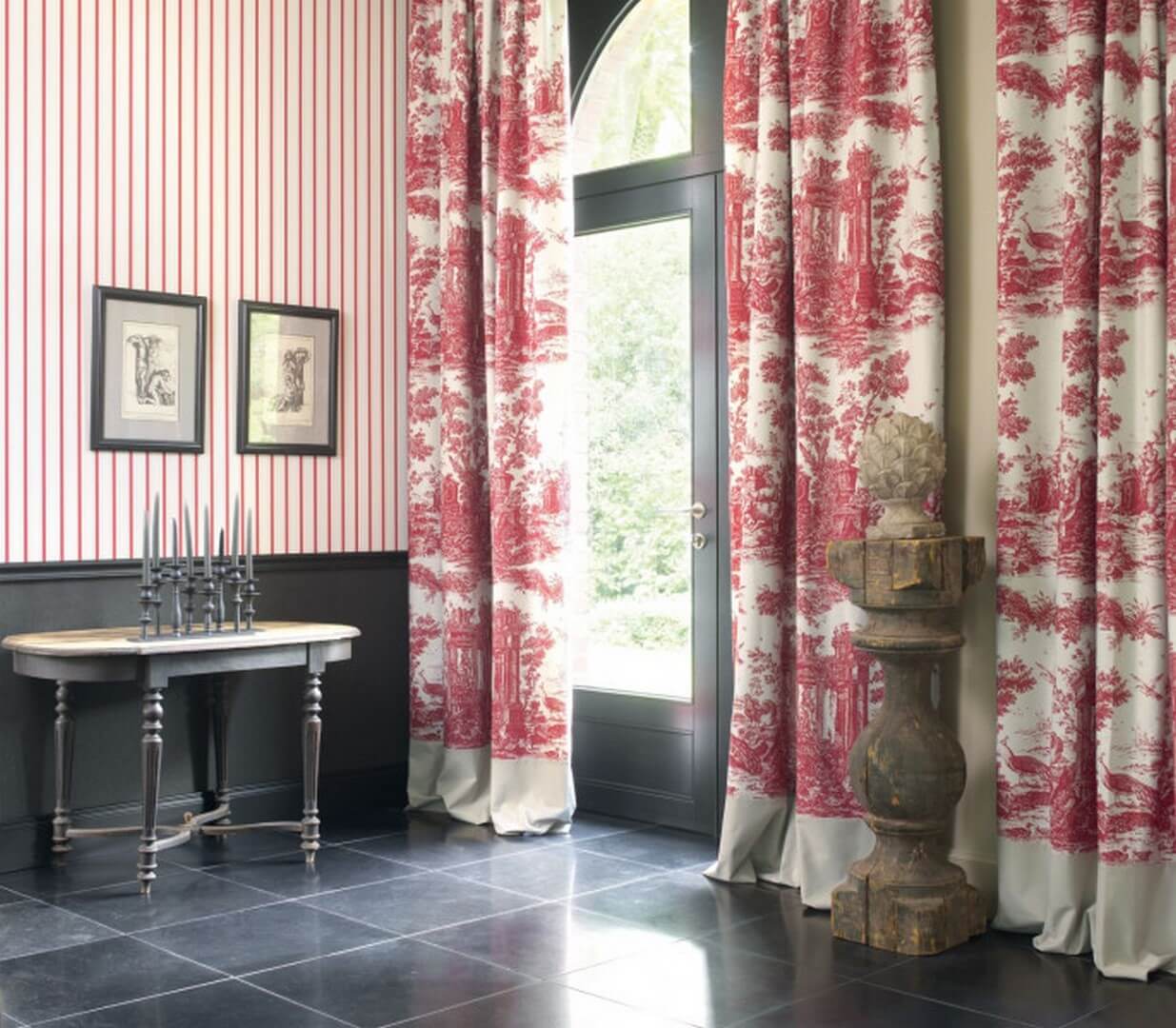 Tkanina Toile de Jouy Casadeco LBTJ 88036217 Tissu Scene D'ete Les Belles Toiles de Jouy