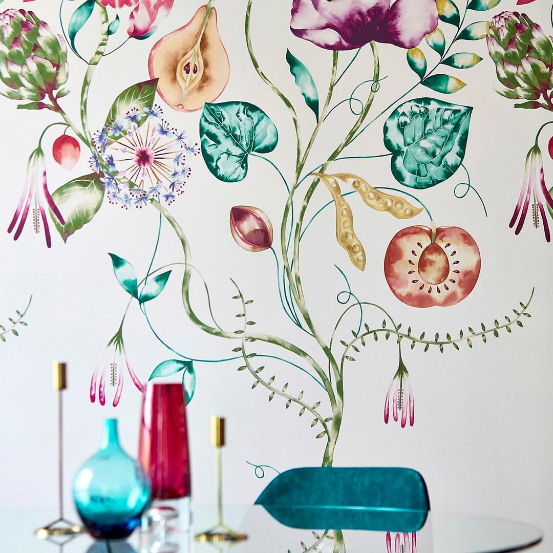 Mural egzotyczne kwiaty i owoce Harlequin 111775 Quintessence Colour II