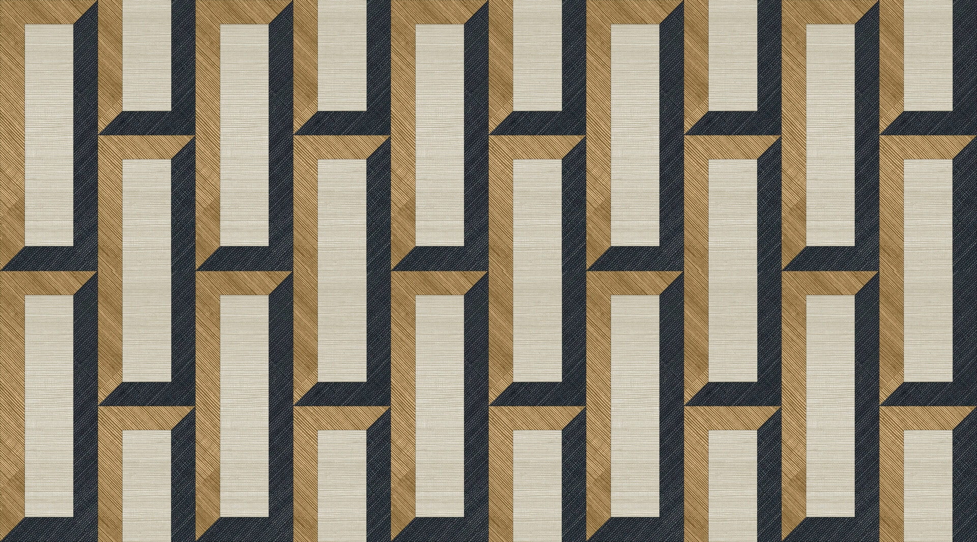 Tapeta naturalna prostokąty efekt 3D Arte 72723 Biseau Marqueterie