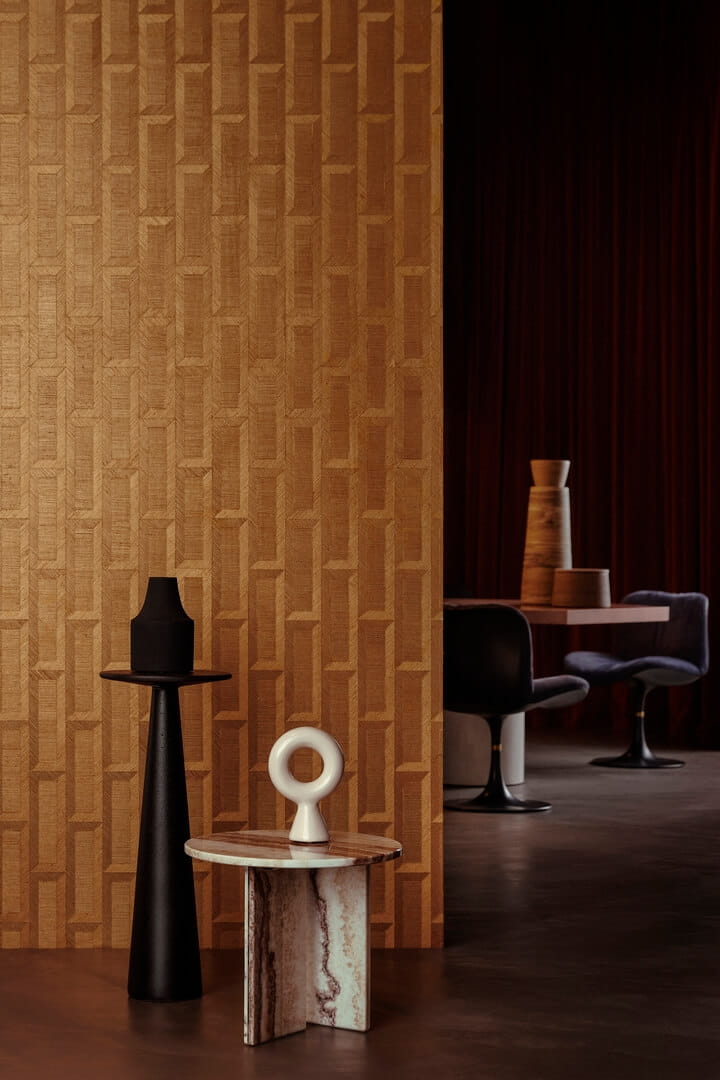 Tapeta naturalna prostokąty efekt 3D Arte 72731 Biseau Marqueterie