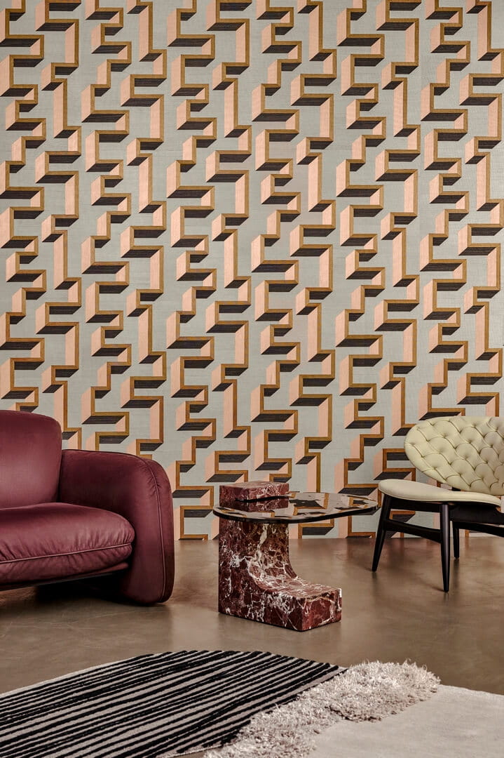 Tapeta naturalna labirynt efekt 3D Arte 72701 Detour Marqueterie