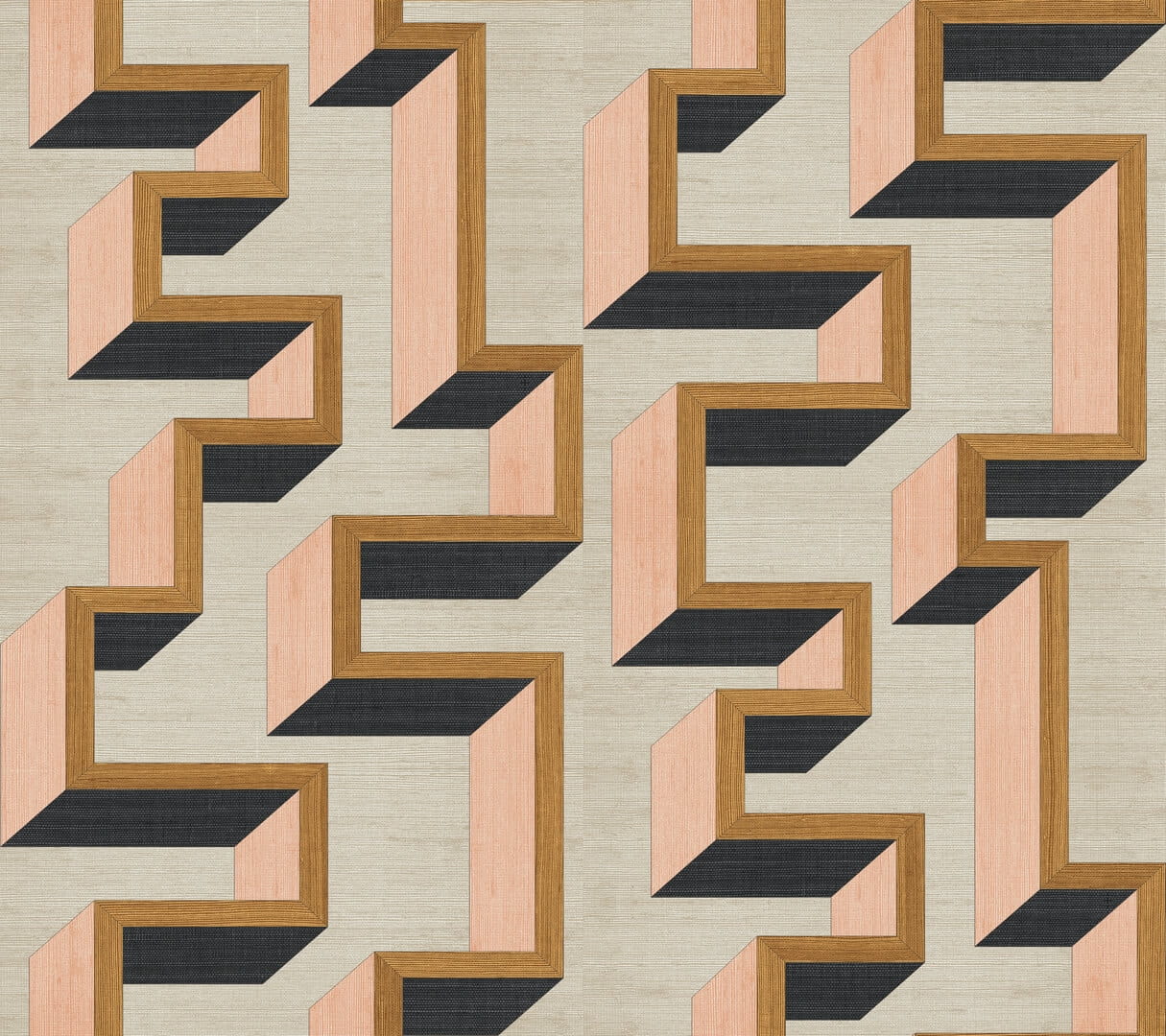 Tapeta naturalna labirynt efekt 3D Arte 72702 Detour Marqueterie