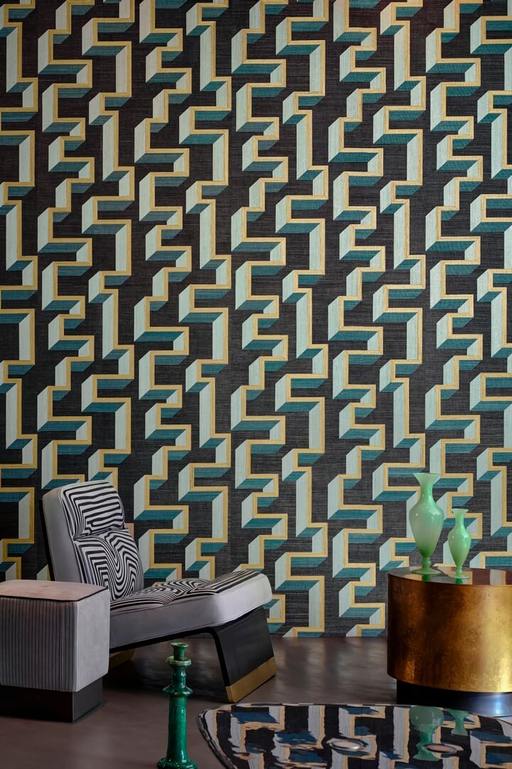 Tapeta naturalna labirynt efekt 3D Arte 72703 Detour Marqueterie