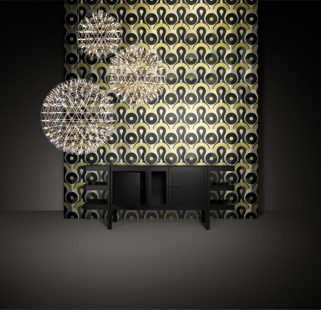 Tapeta geometryczna okręgi i łuki Arte Moooi MO4012 Queen Cobra Memento Moooi