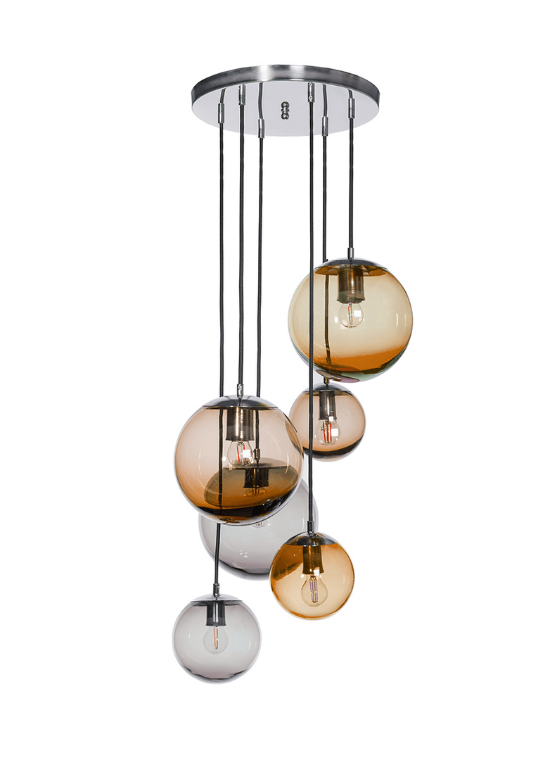 Lampa wisząca Bacan Famlight Amber 6 kul