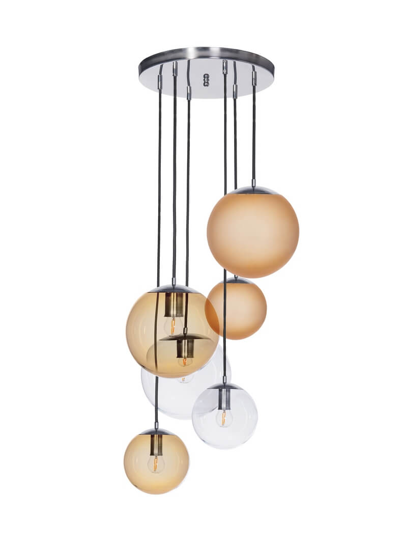 Lampa wisząca Bacan Famlight Amber 6 kul