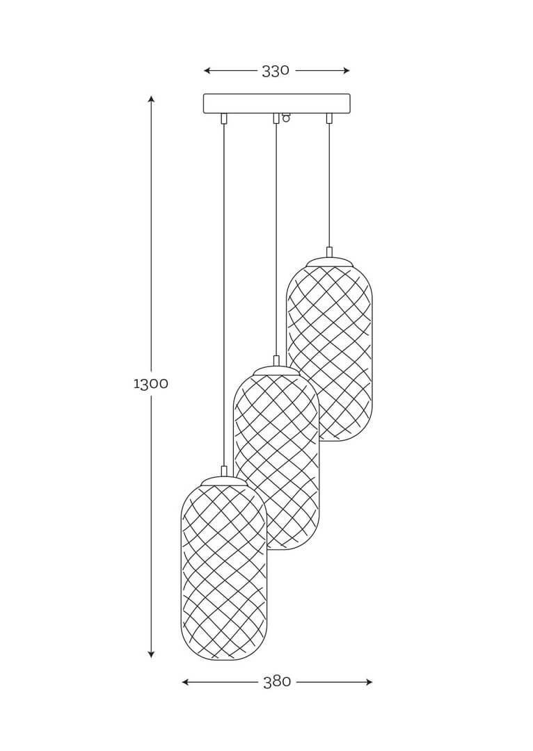Lampa wisząca Famlight Chloe 3 klosze