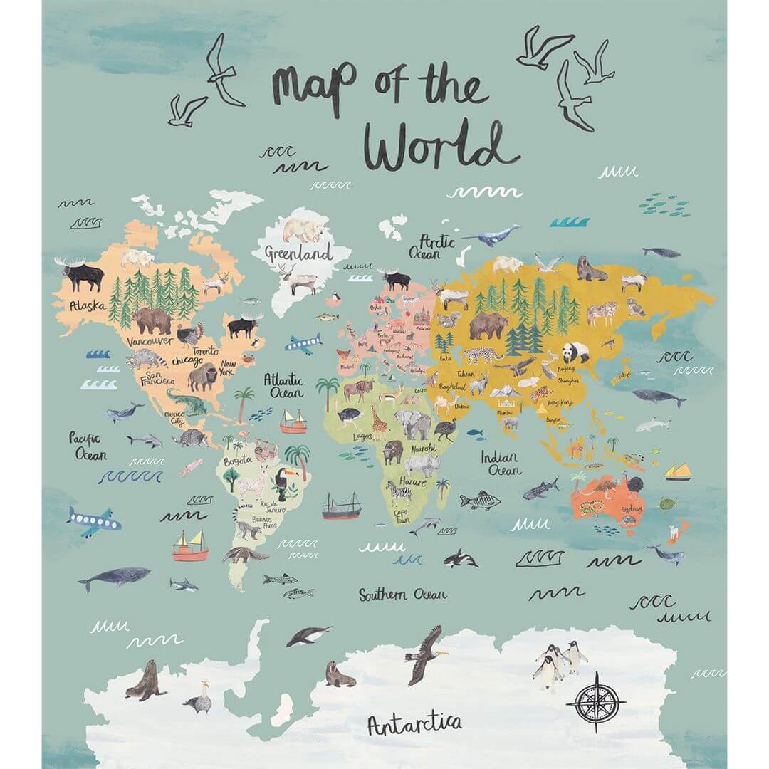 Mural mapa świata Caselio ADM 103604501 M Vagabonder Autour Du Monde