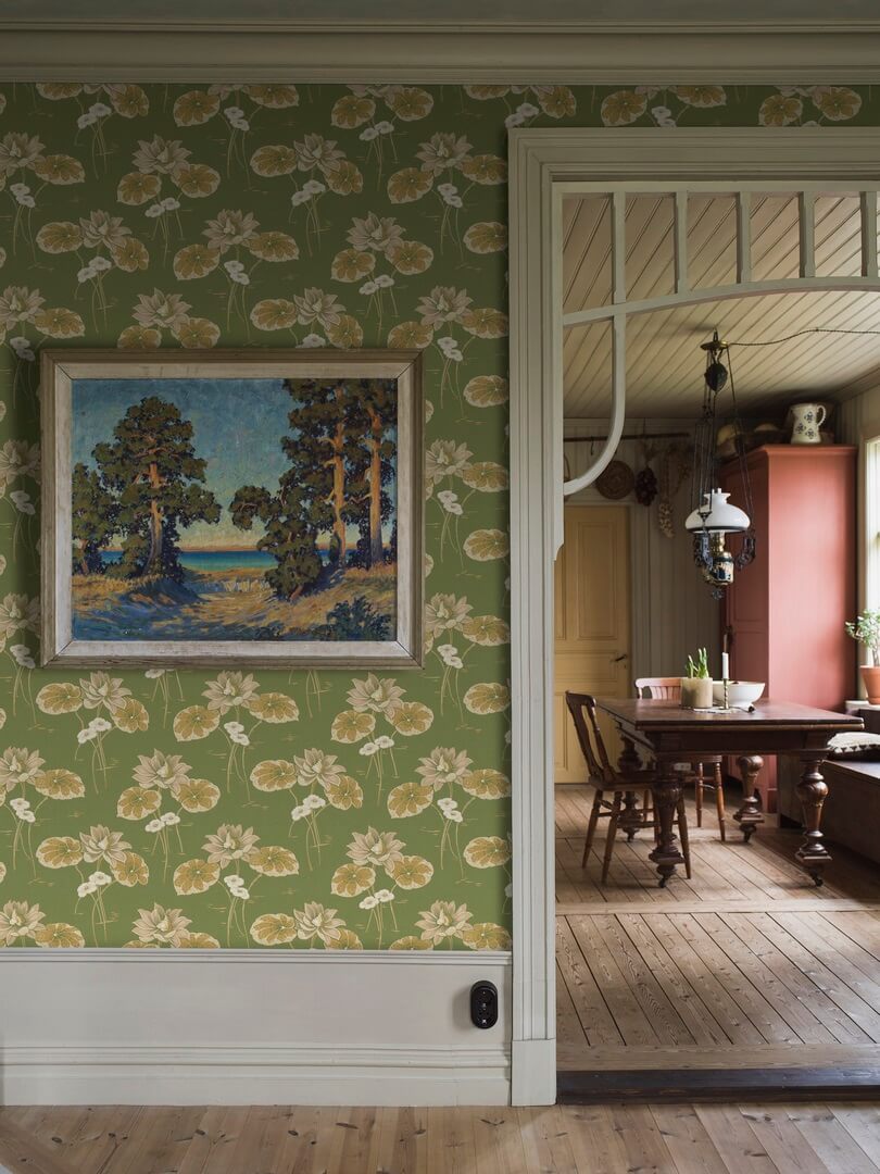 Tapeta kwiaty lilie wodne Boras Tapeter Haga 4167 Alla Tiders Hus