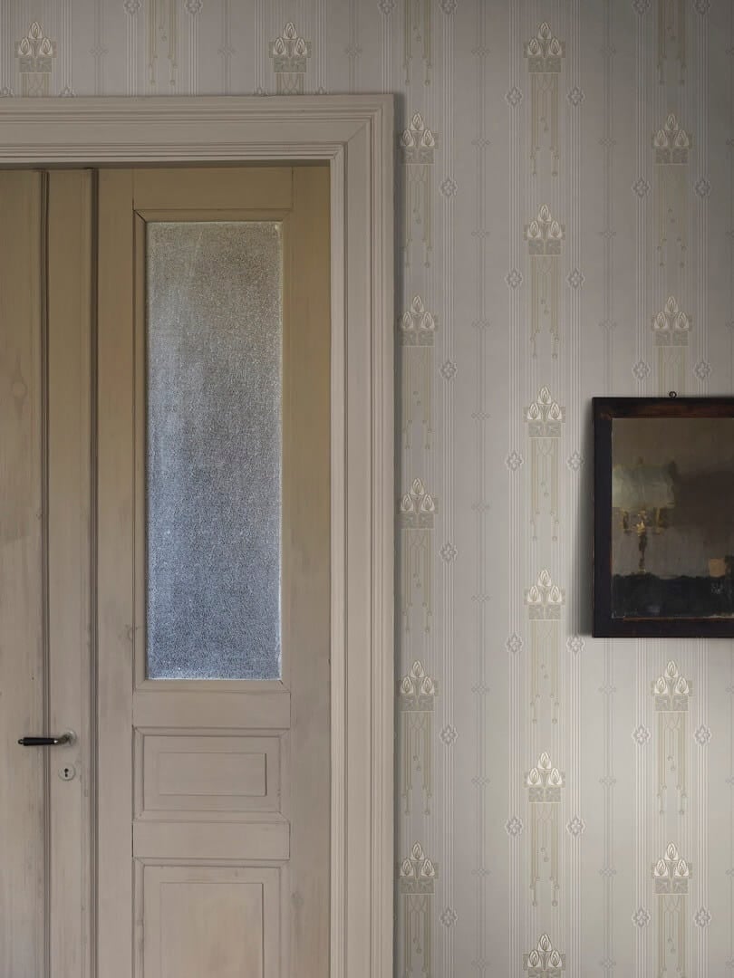 Tapeta linie i medaliony Boras Tapeter Villastan 4171 Alla Tiders Hus
