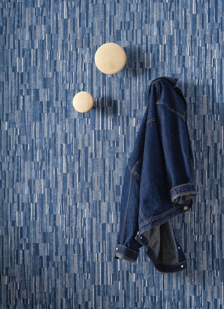 Tapeta dżinsowy patchwork Casadeco TEXI 87526262 Patch Denim Textiles
