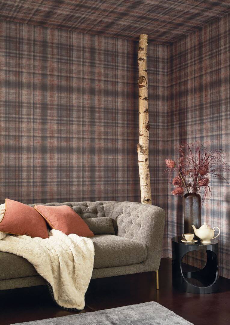 Tapeta szkocka krata Casadeco TEXI 87697439 Tartan Textiles