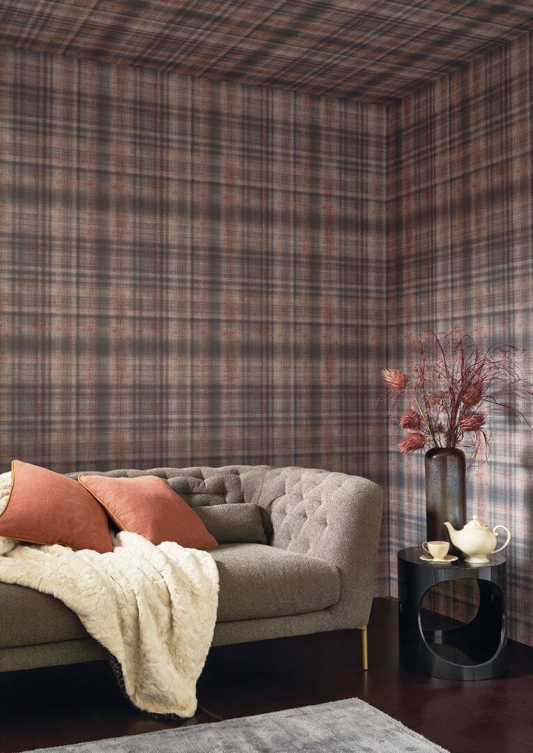 Tapeta szkocka krata Casadeco TEXI 87699573 Tartan Textiles