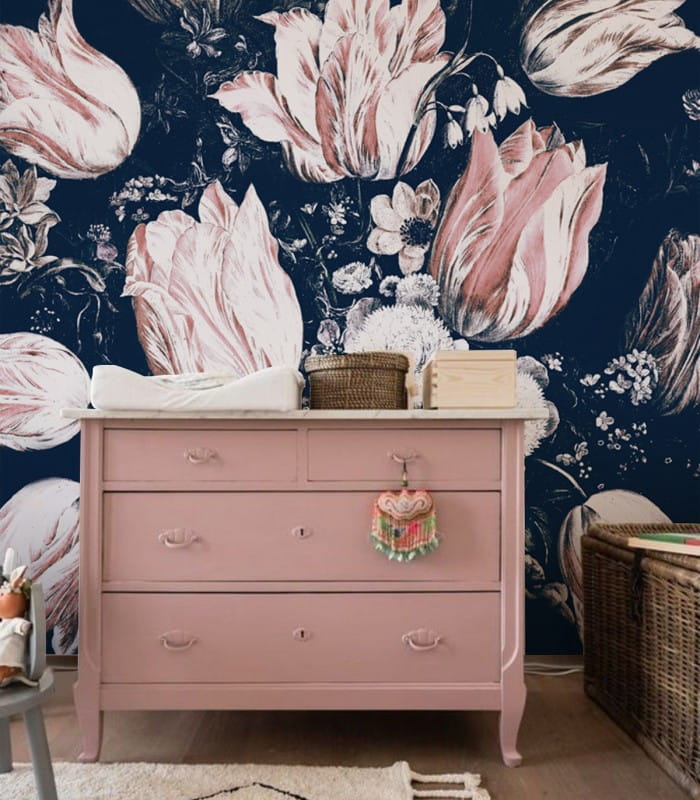 Mural kwiaty Wallcolors Floral Navy Life in Boho