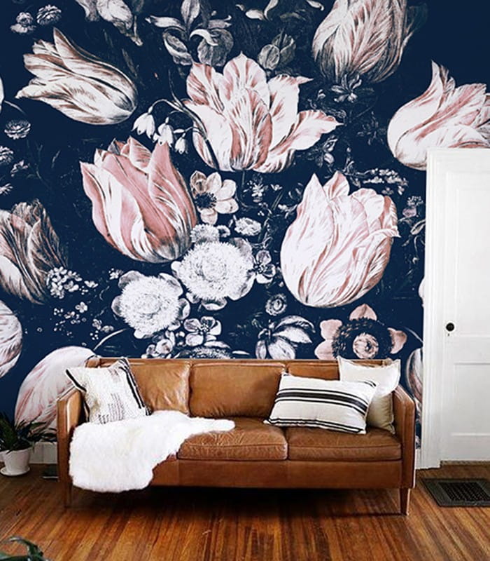 Mural kwiaty Wallcolors Floral Navy Life in Boho