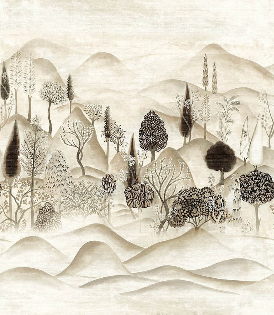 Mural krajobraz drzew i dolin Sizal Khroma DGSUM2012 Munnar Summer