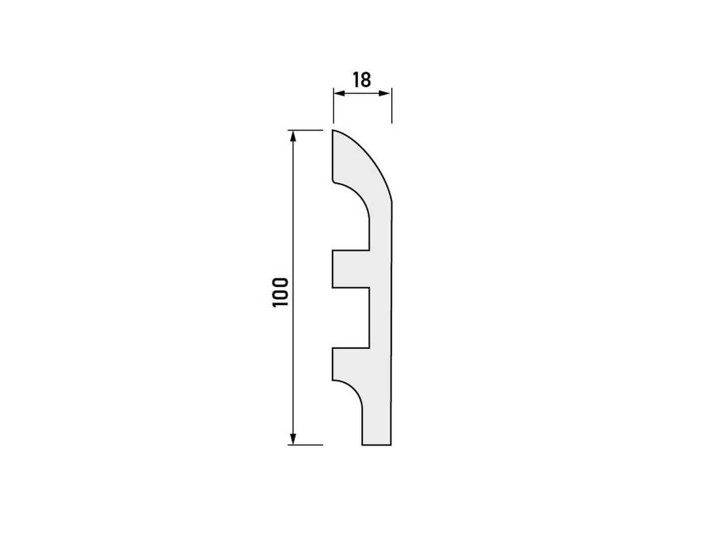 Listwa elastyczna podłogowa LPC-19F Flex Creativa wys. 10cm