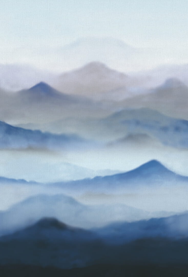 Mural góry J&V 6771 Metaliczny Mountain Blue 191 Kintsugi