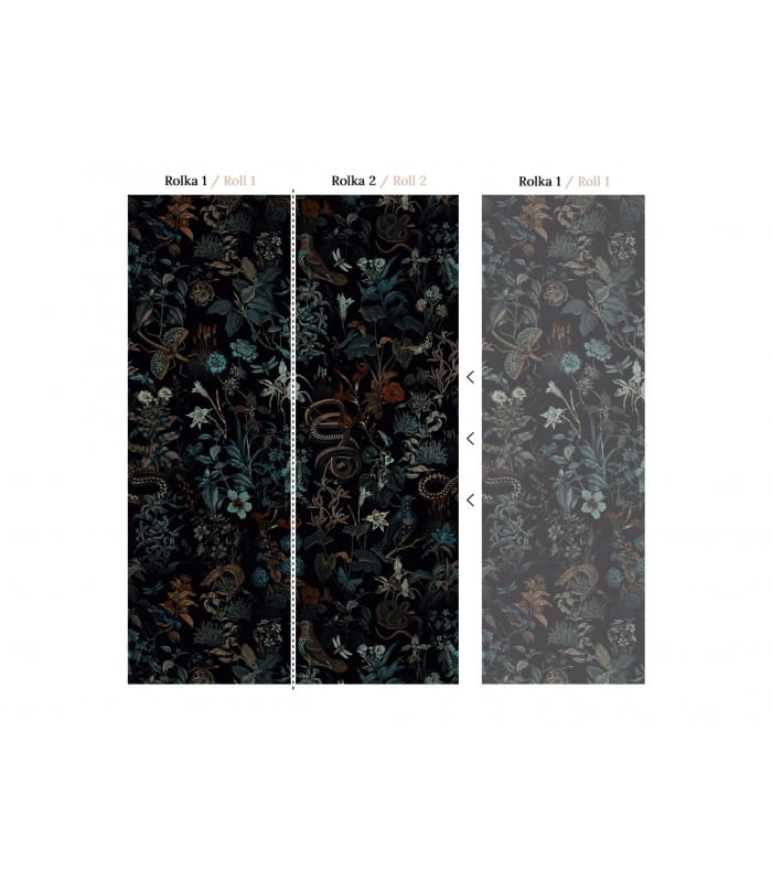 Mural botaniczny Wallcolors Botanic black 8413 Medicine