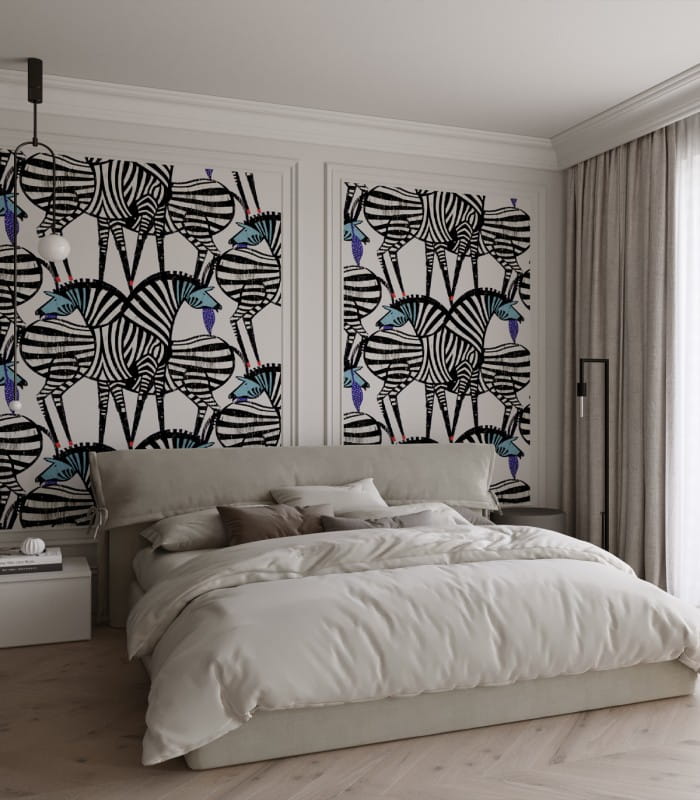 Mural zebry Wallcolors Dancing Zebras Medicine