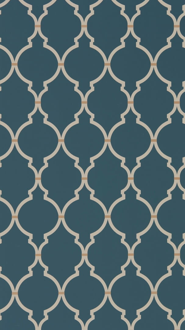 Tapeta koniczyna marokańska Sanderson 216338 Empire Trellis Water Garden