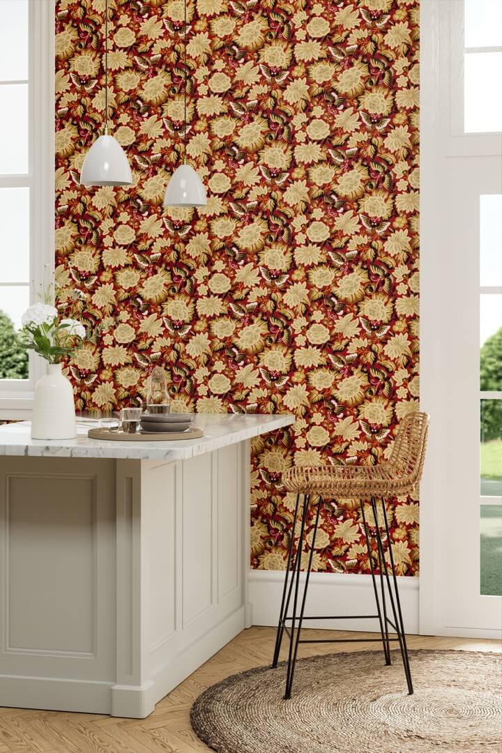 Tapeta kwiaty i motyle Sanderson 217116 Amara Butterfly Water Garden