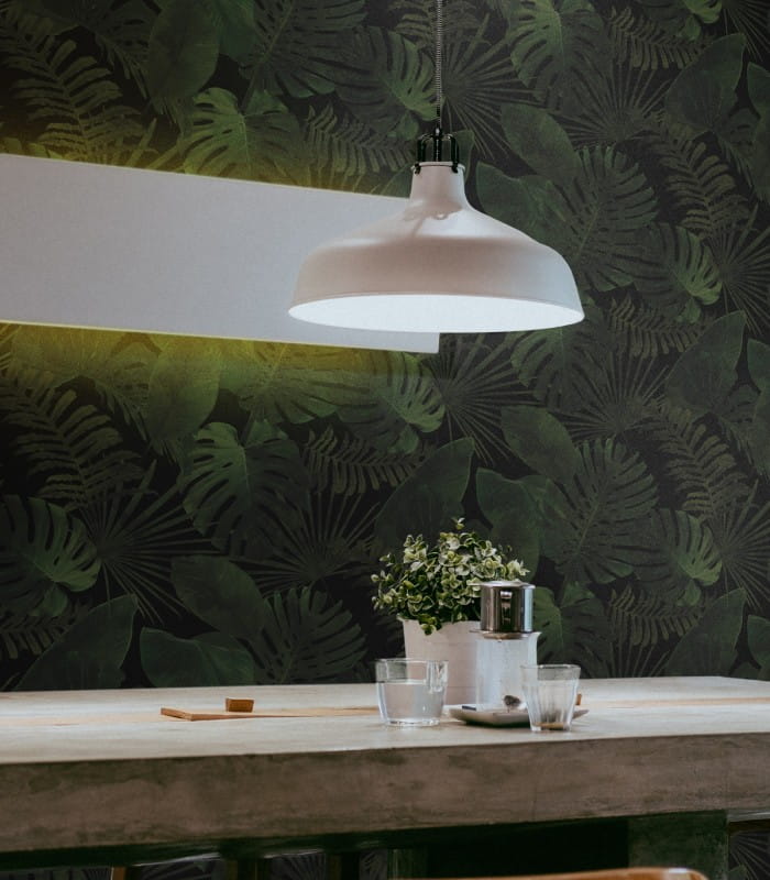 Mural tropikalne liście Wallcolors Tropical Forest Dark Medicine