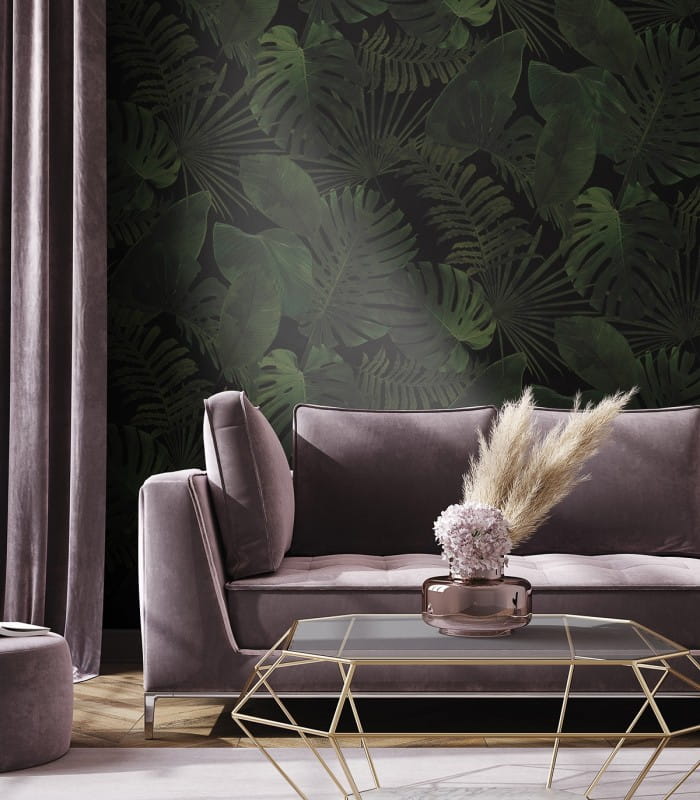 Mural tropikalne liście Wallcolors Tropical Forest Dark Medicine