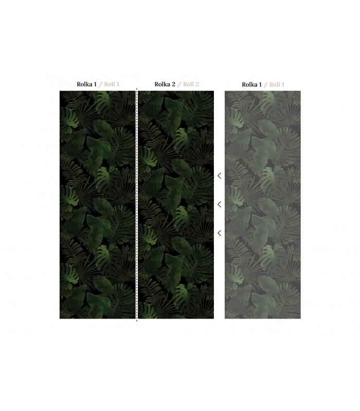 Mural tropikalne liście Wallcolors Tropical Forest Dark Medicine