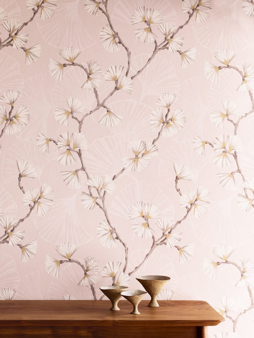 Tapeta kwiaty i gałęzie Jane Churchill J183W-02 Snow Flower Atmosphere VI