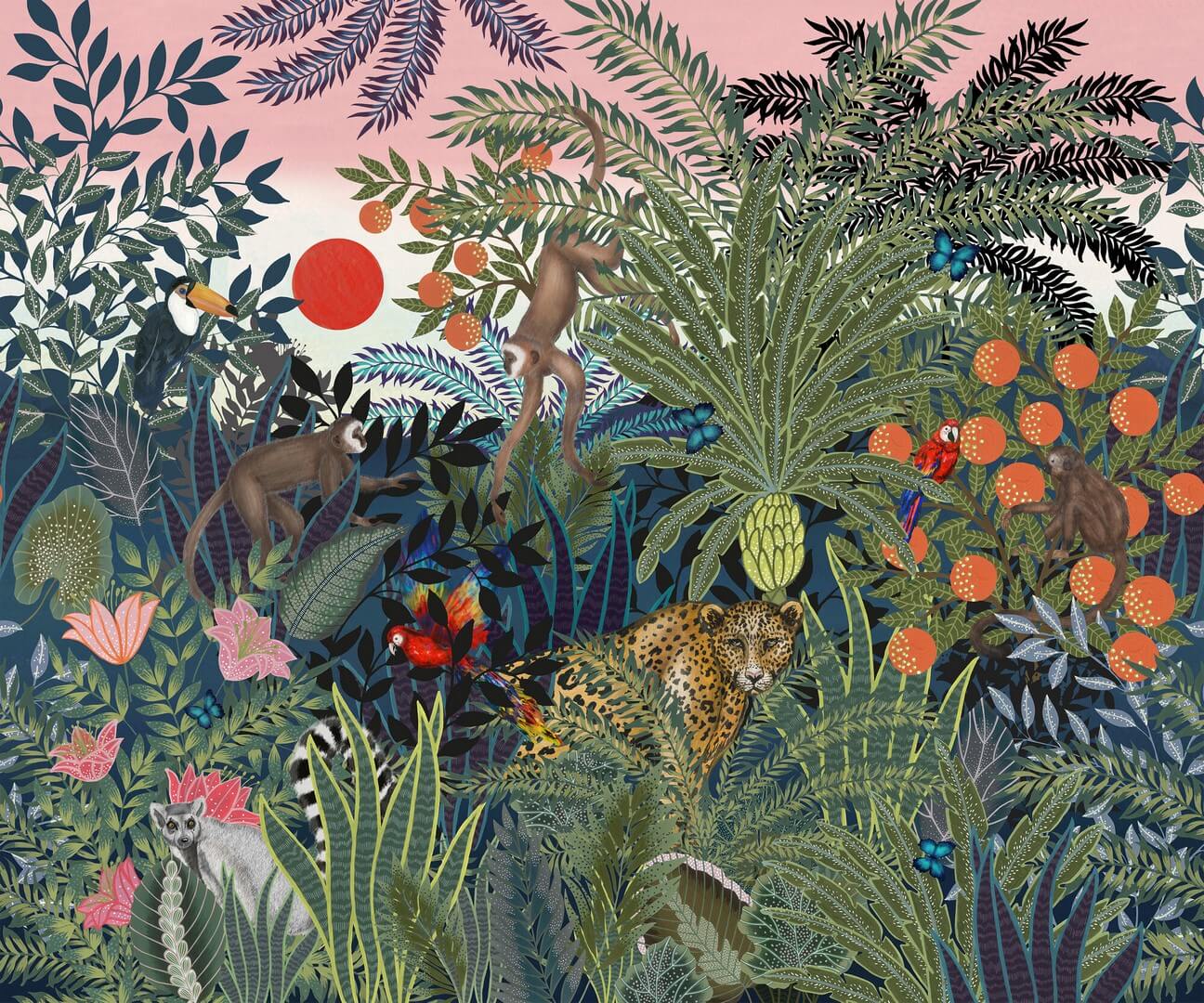 Mural dżungla Boras Tapeter Studio Jungle Wall Animal 9426W