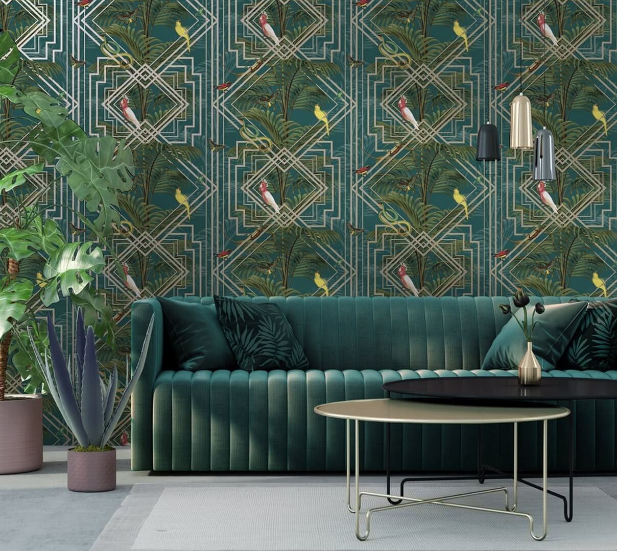 Tapeta w stylu art-deco Holden 91460 Akello Cascading Gardens