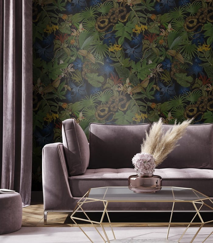 Mural egzotyczny Wallcolors Roxy Navy Blue Medicine